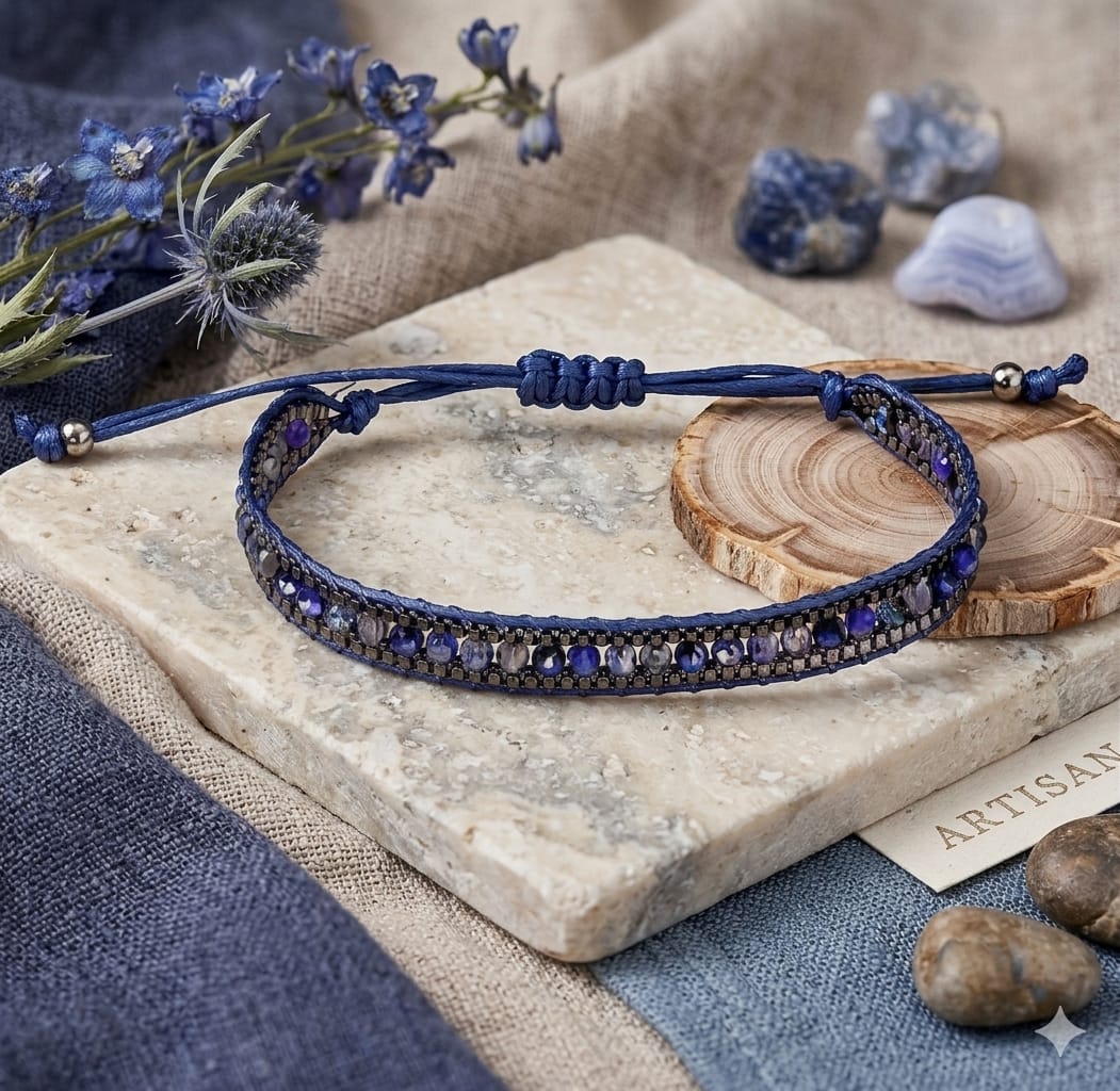 Pulsera Gipsy en azul y plateado - Imagen 2