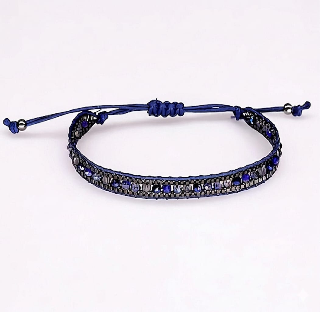 Pulsera Gipsy en azul y plateado