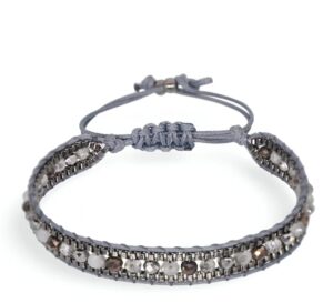 Pulsera Gipsy en plateado y gris