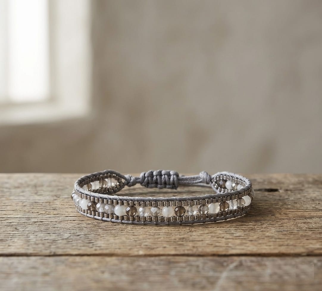 Pulsera Gipsy en plateado y gris - Imagen 2